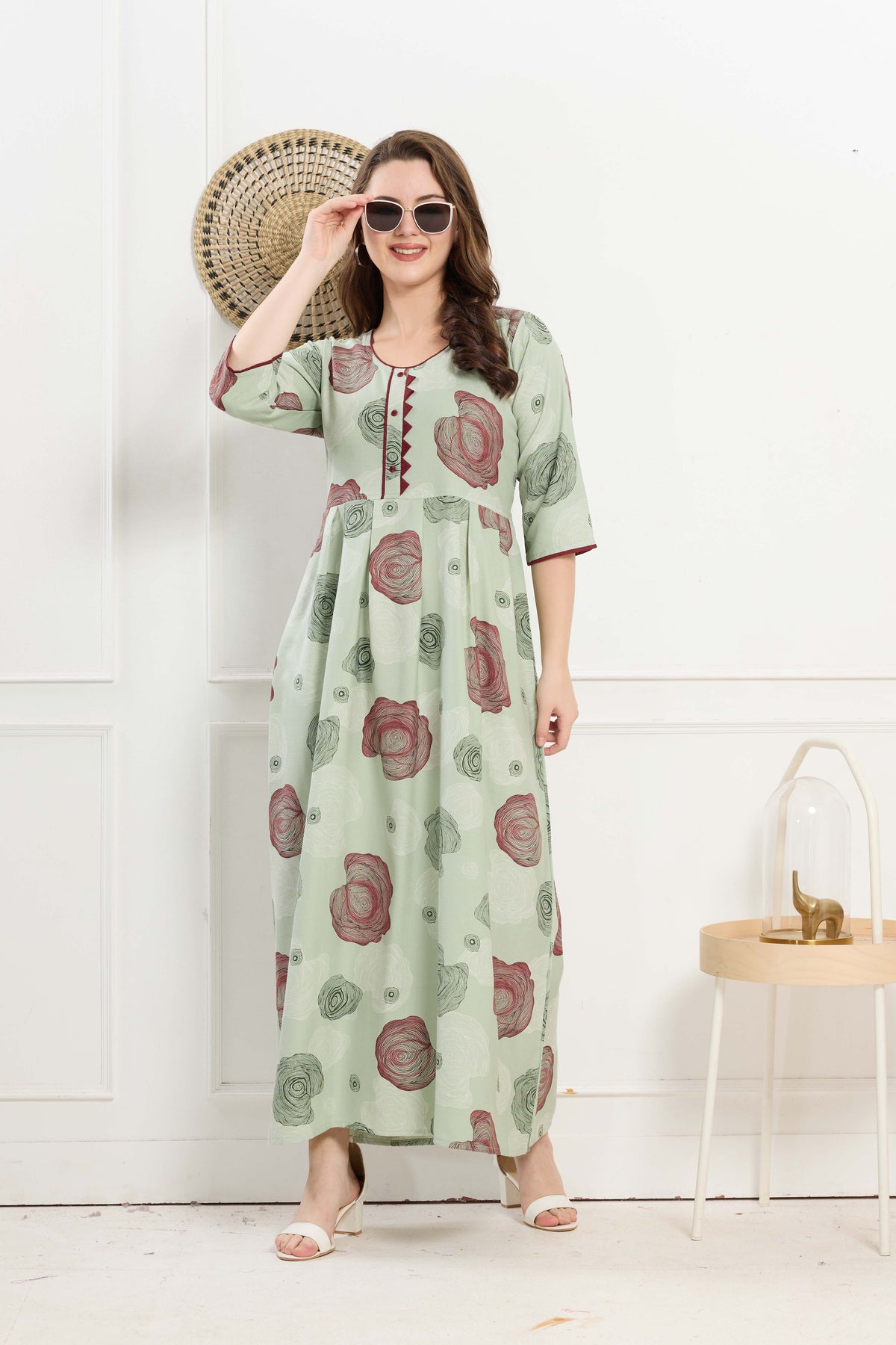 Alpine KURTI Style | Beautiful Stylish KURTI Model | Long 3/4 Sleeve & Side Pocket | Fresh Collection's for Stylish Women's (AK-3/4)