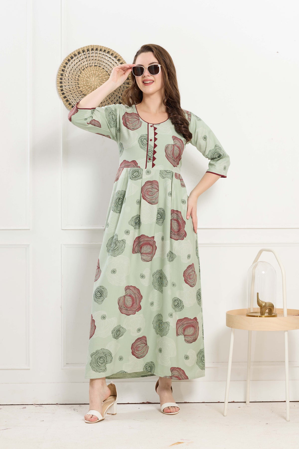 Alpine KURTI Style | Beautiful Stylish KURTI Model | Long 3/4 Sleeve & Side Pocket | Fresh Collection's for Stylish Women's (AK-3/4)