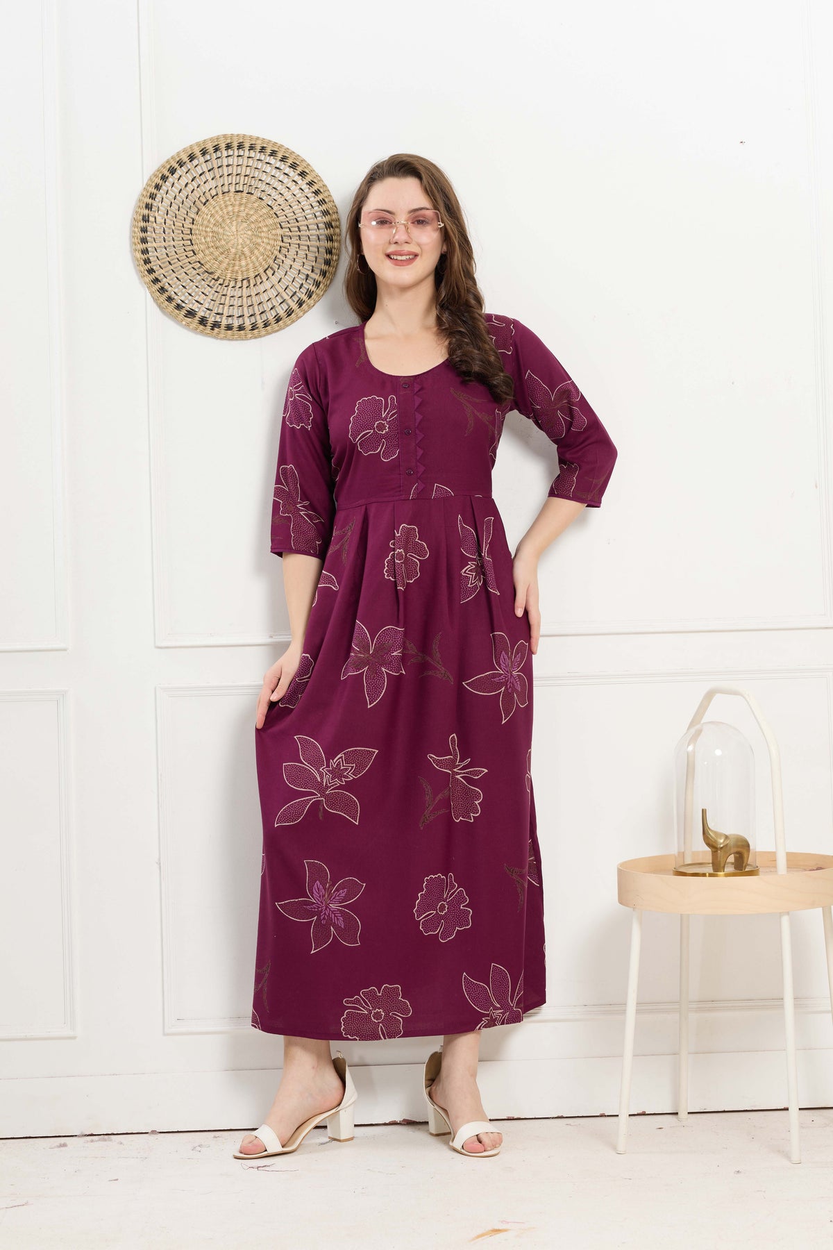 Alpine KURTI Style | Beautiful Stylish KURTI Model | Long 3/4 Sleeve & Side Pocket | Fresh Collection's for Stylish Women's (AK-3/4)