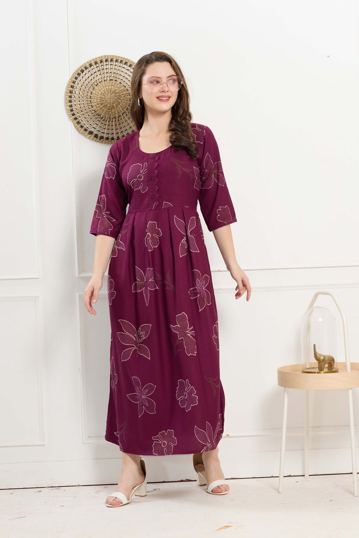 Alpine KURTI Style | Beautiful Stylish KURTI Model | Long 3/4 Sleeve & Side Pocket | Fresh Collection's for Stylish Women's (AK-3/4)