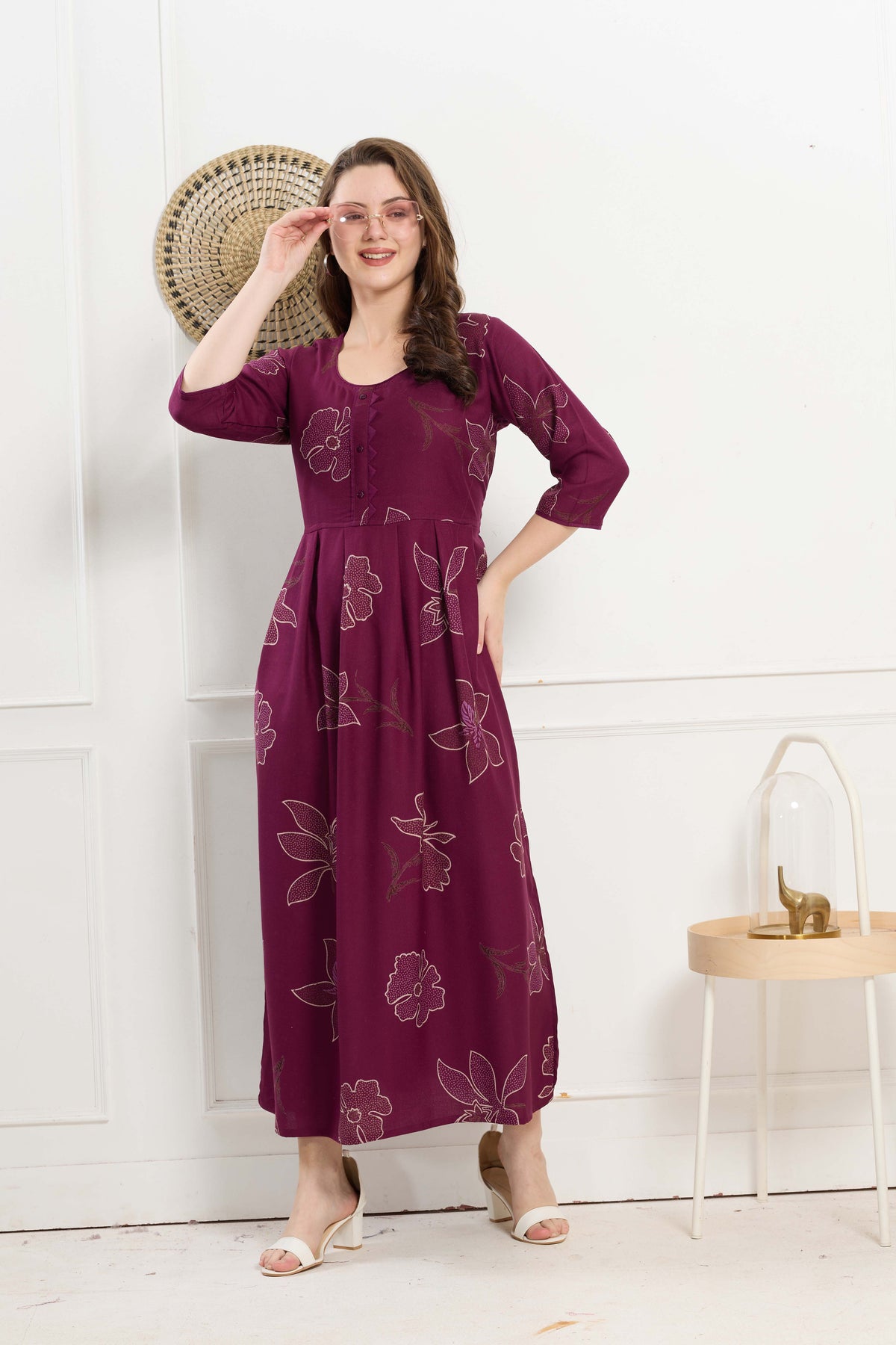 Alpine KURTI Style | Beautiful Stylish KURTI Model | Long 3/4 Sleeve & Side Pocket | Fresh Collection's for Stylish Women's (AK-3/4)