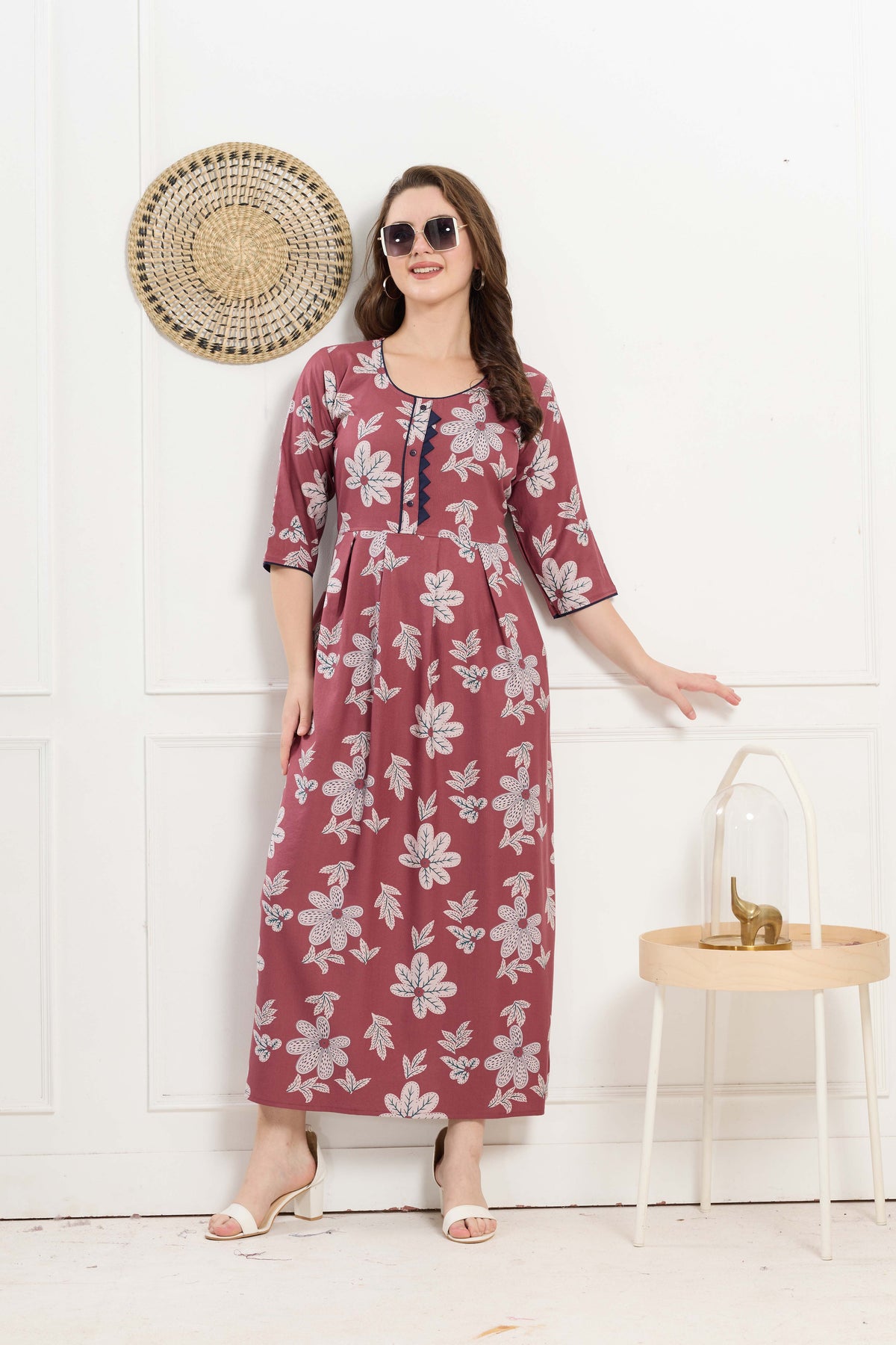 Alpine KURTI Style | Beautiful Stylish KURTI Model | Long 3/4 Sleeve & Side Pocket | Fresh Collection's for Stylish Women's (AK-3/4)