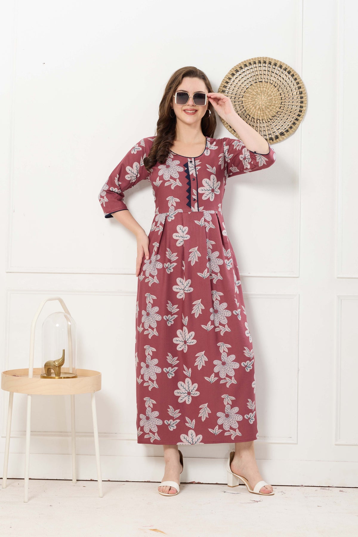 Alpine KURTI Style | Beautiful Stylish KURTI Model | Long 3/4 Sleeve & Side Pocket | Fresh Collection's for Stylish Women's (AK-3/4)