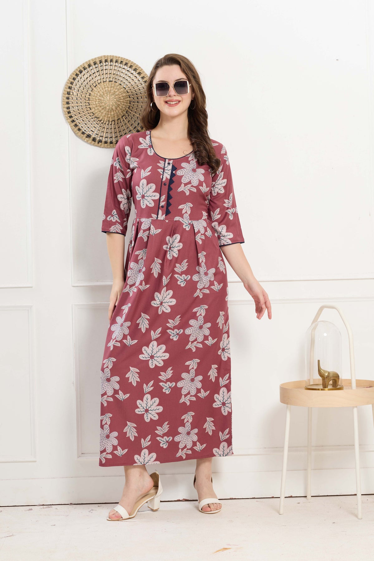 Alpine KURTI Style | Beautiful Stylish KURTI Model | Long 3/4 Sleeve & Side Pocket | Fresh Collection's for Stylish Women's (AK-3/4)