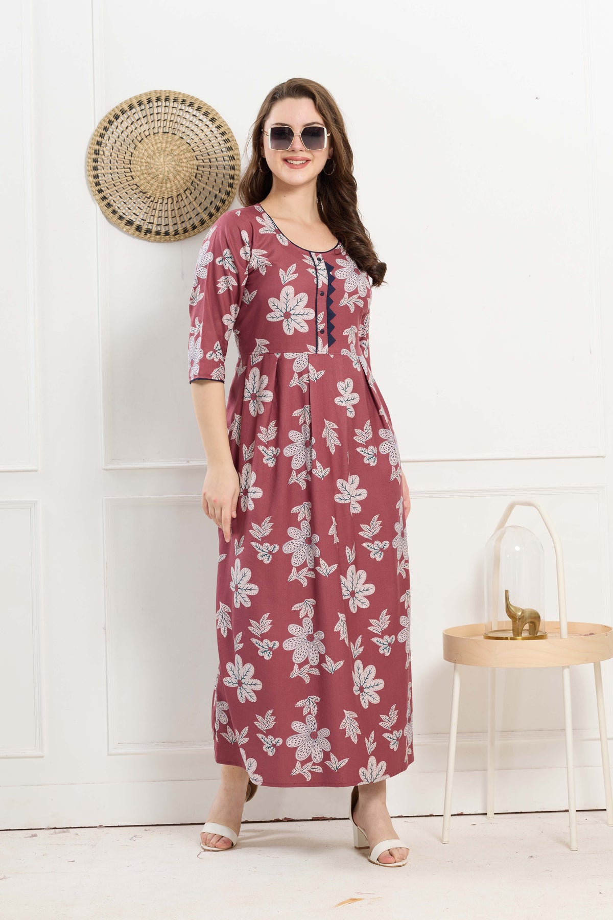 Alpine KURTI Style | Beautiful Stylish KURTI Model | Long 3/4 Sleeve & Side Pocket | Fresh Collection's for Stylish Women's (AK-3/4)