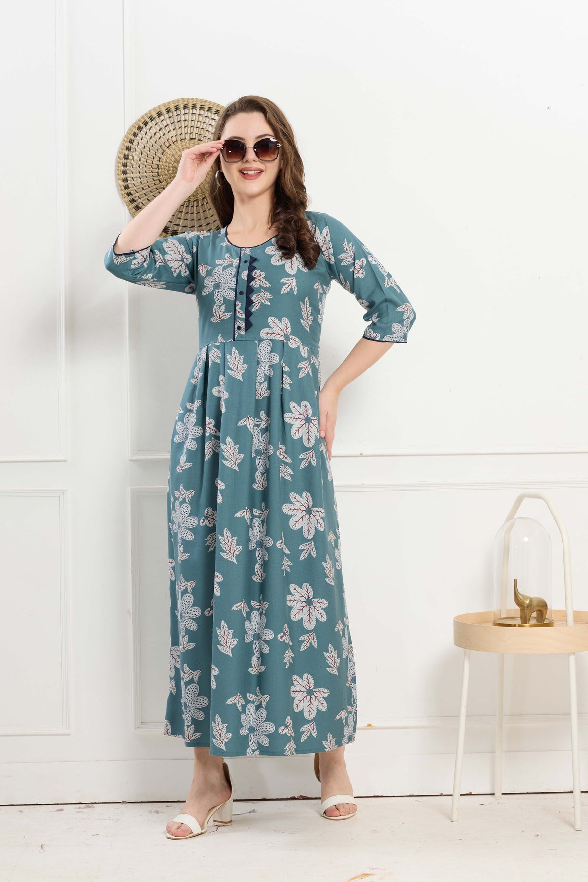 Alpine KURTI Style | Beautiful Stylish KURTI Model | Long 3/4 Sleeve & Side Pocket | Fresh Collection's for Stylish Women's (AK-3/4)