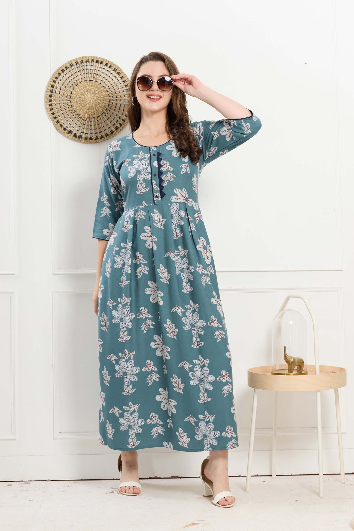 Alpine KURTI Style | Beautiful Stylish KURTI Model | Long 3/4 Sleeve & Side Pocket | Fresh Collection's for Stylish Women's (AK-3/4)