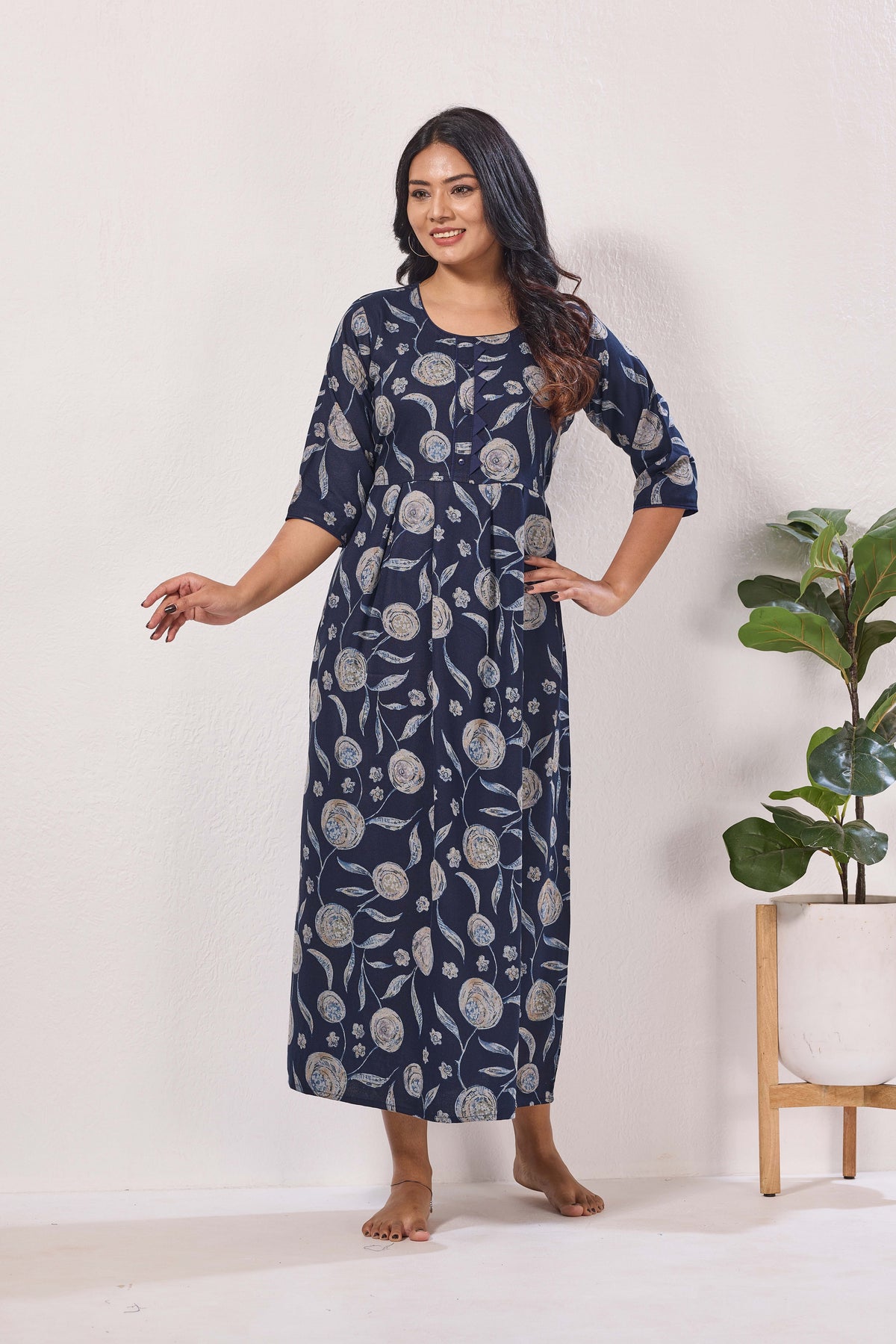 Alpine KURTI Style | Beautiful Stylish KURTI Model | Long 3/4 Sleeve & Side Pocket | Fresh Collection's for Stylish Women's (AK-3/4)