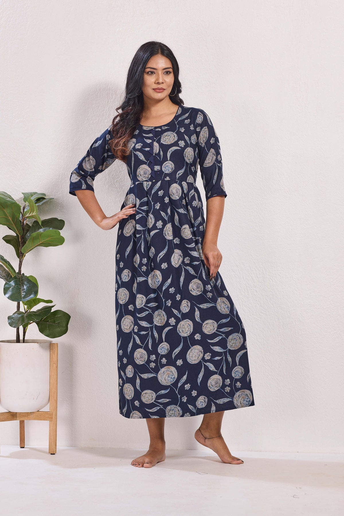 Alpine KURTI Style | Beautiful Stylish KURTI Model | Long 3/4 Sleeve & Side Pocket | Fresh Collection's for Stylish Women's (AK-3/4)