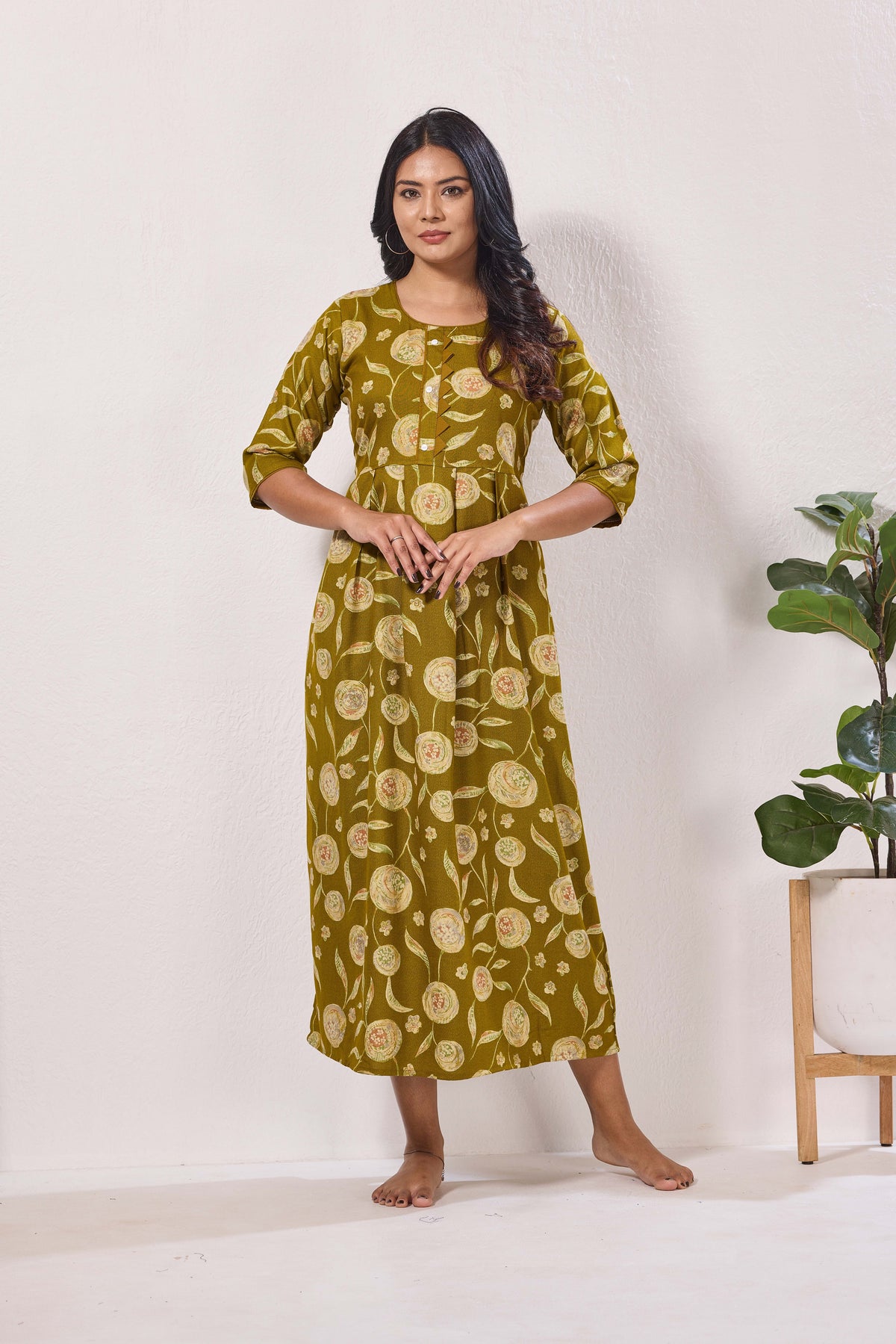 Alpine KURTI Style | Beautiful Stylish KURTI Model | Long 3/4 Sleeve & Side Pocket | Fresh Collection's for Stylish Women's (AK-3/4)