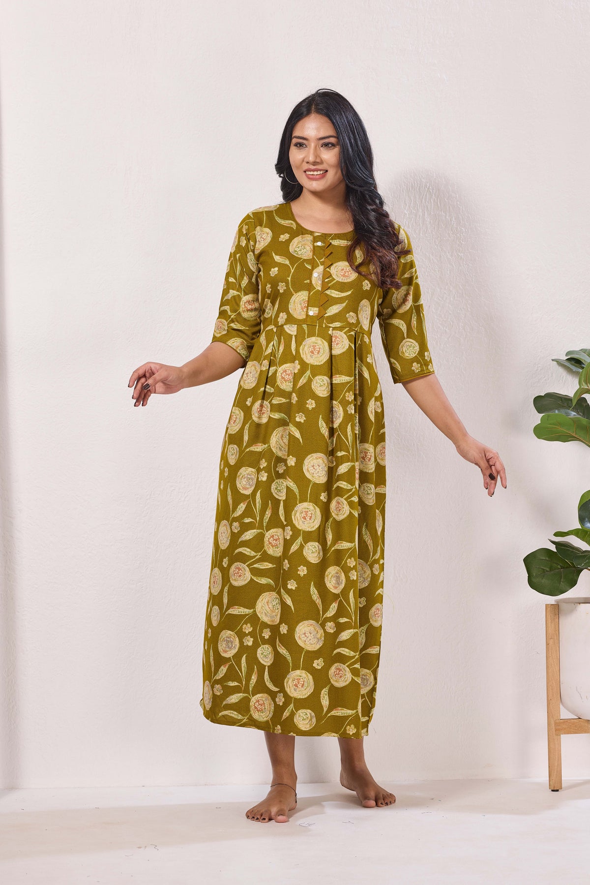 Alpine KURTI Style | Beautiful Stylish KURTI Model | Long 3/4 Sleeve & Side Pocket | Fresh Collection's for Stylish Women's (AK-3/4)