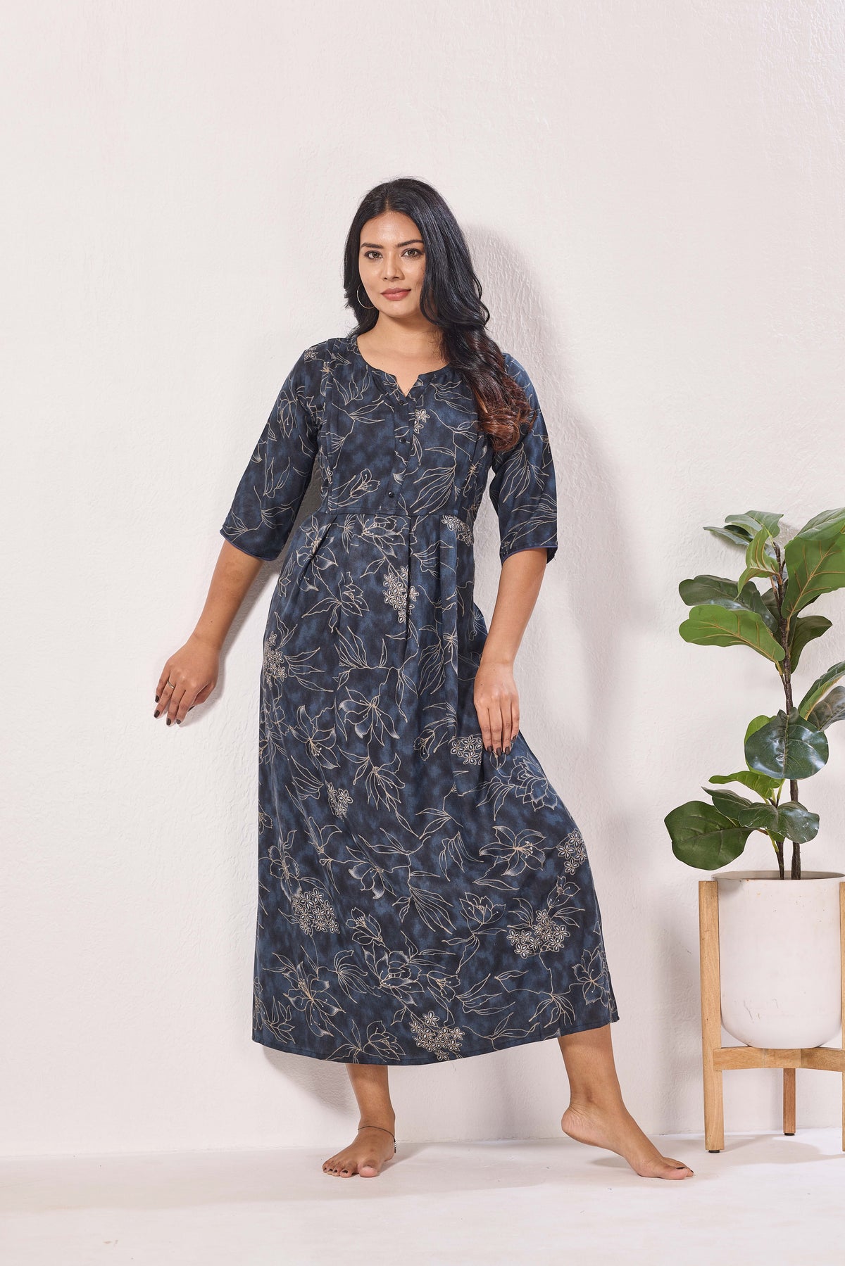 Alpine KURTI Style | Beautiful Stylish KURTI Model | Long 3/4 Sleeve & Side Pocket | Fresh Collection's for Stylish Women's (AK-3/4)