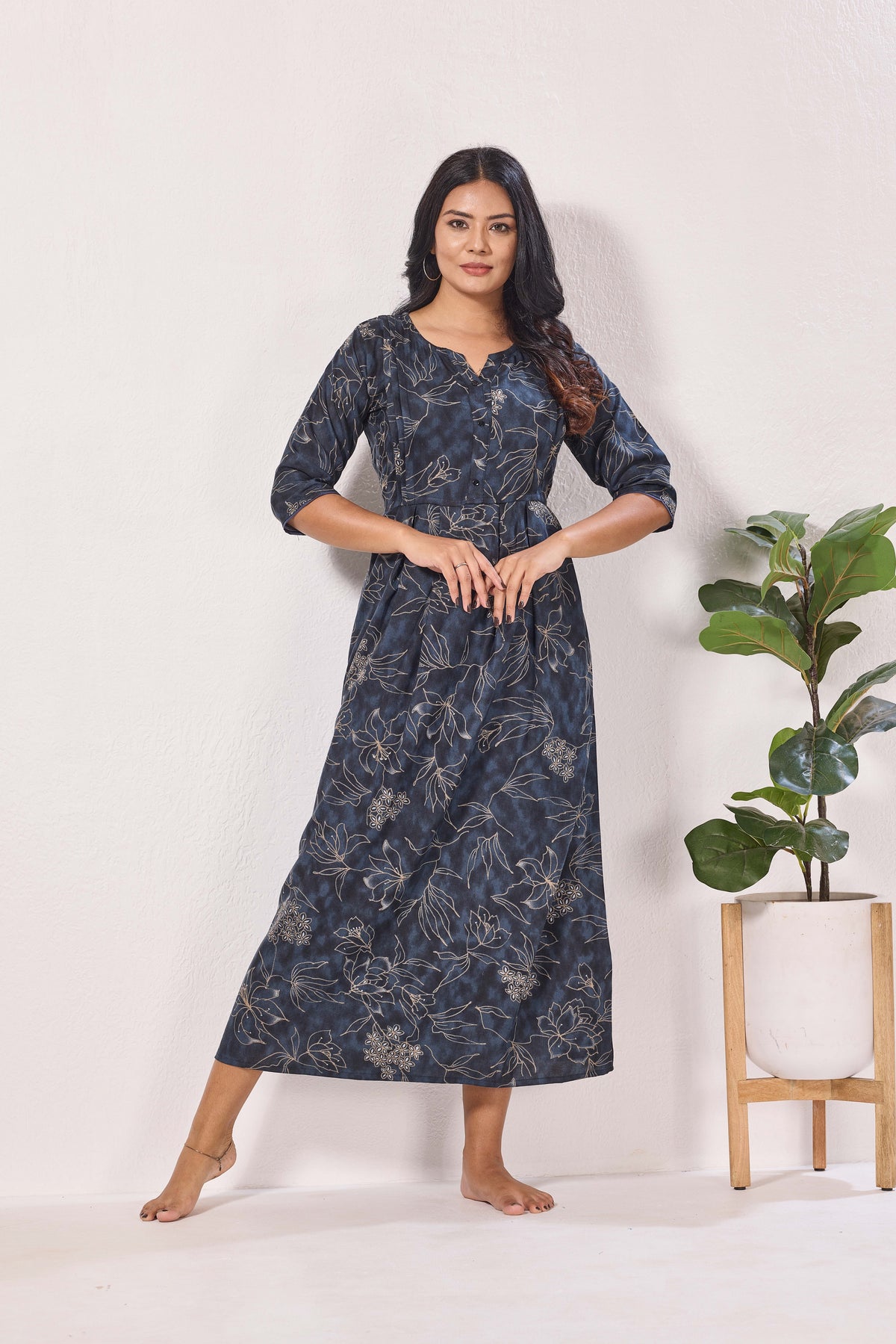 Alpine KURTI Style | Beautiful Stylish KURTI Model | Long 3/4 Sleeve & Side Pocket | Fresh Collection's for Stylish Women's (AK-3/4)