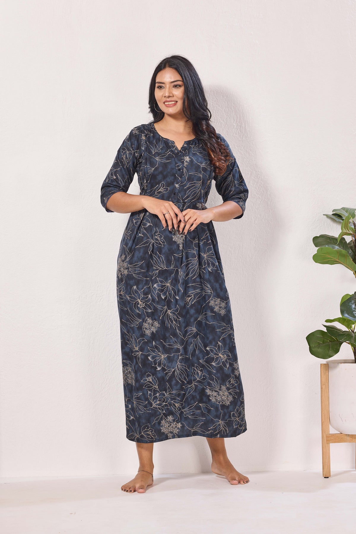 Alpine KURTI Style | Beautiful Stylish KURTI Model | Long 3/4 Sleeve & Side Pocket | Fresh Collection's for Stylish Women's (AK-3/4)