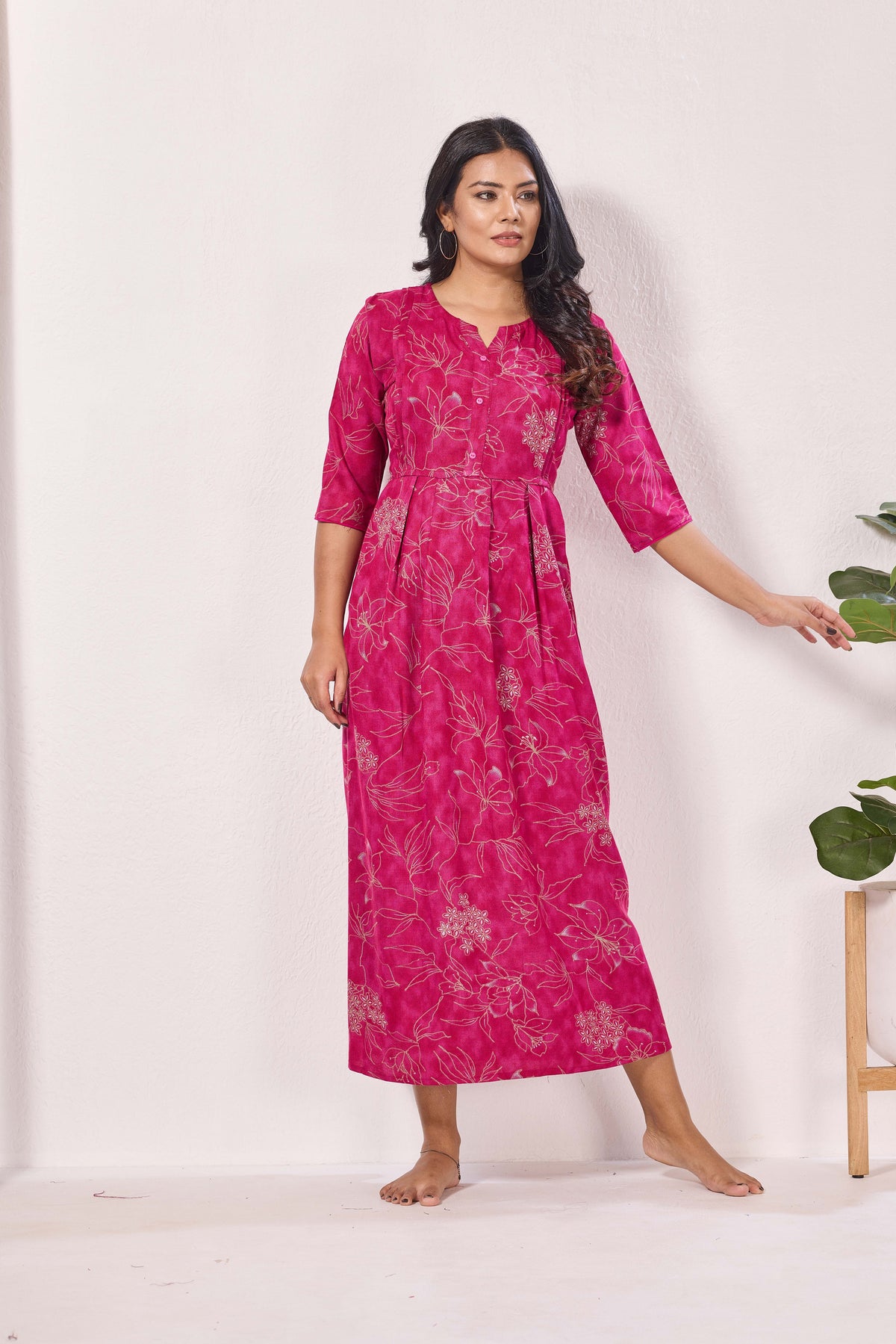 Alpine KURTI Style | Beautiful Stylish KURTI Model | Long 3/4 Sleeve & Side Pocket | Fresh Collection's for Stylish Women's (AK-3/4)