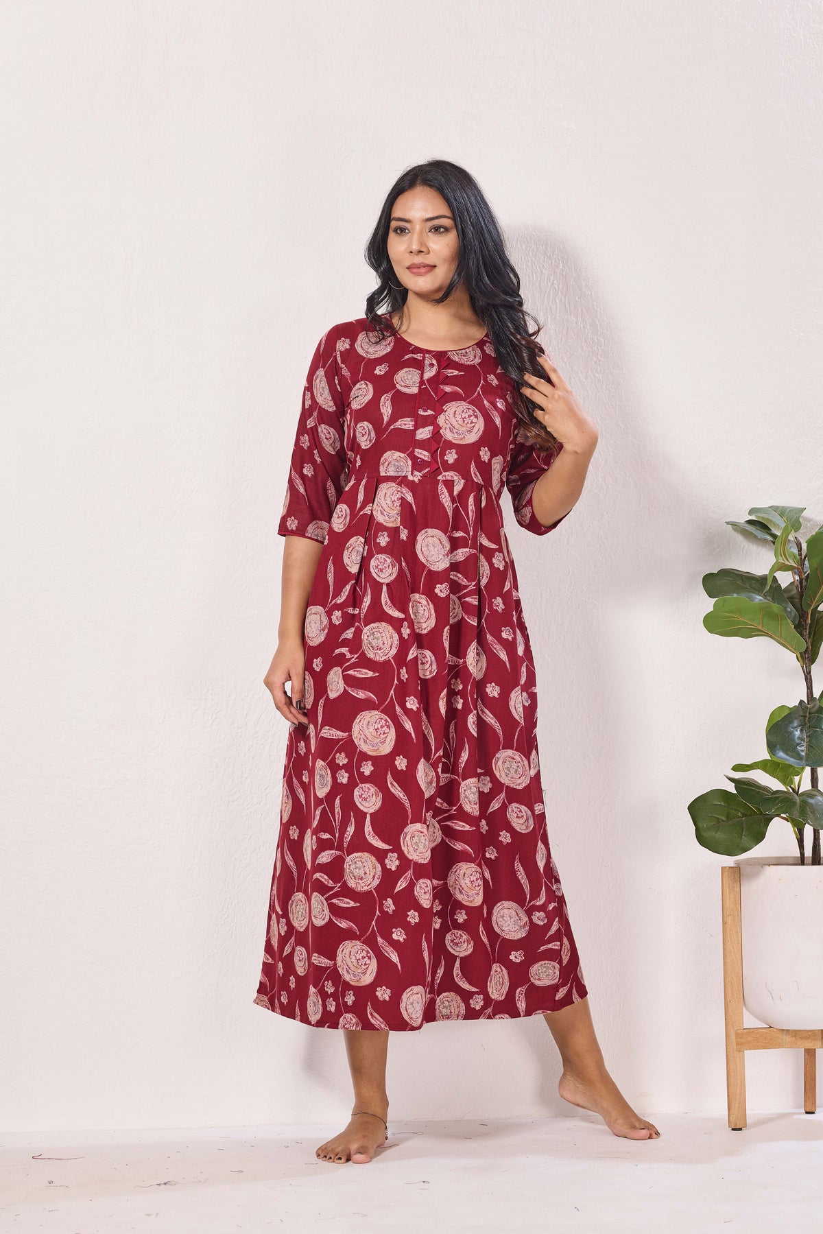 Alpine KURTI Style | Beautiful Stylish KURTI Model | Long 3/4 Sleeve & Side Pocket | Fresh Collection's for Stylish Women's (AK-3/4)