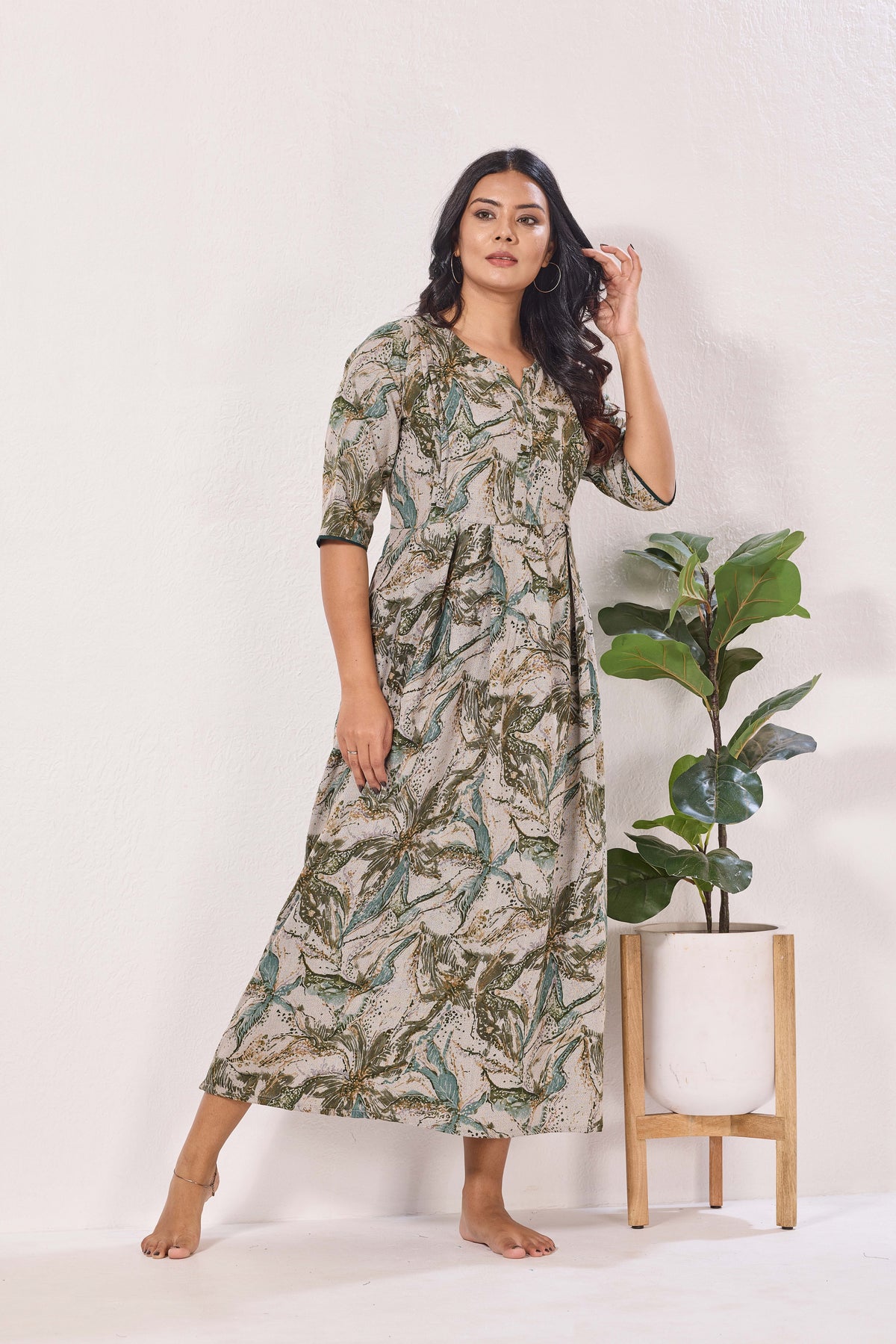 Alpine KURTI Style | Beautiful Stylish KURTI Model | Long 3/4 Sleeve & Side Pocket | Fresh Collection's for Stylish Women's (AK-3/4)