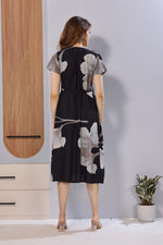 Olive Green Floral Print Rayon Maternity Maxi Dress for Women | Feeding Zip Nursing Wear with Side Pocket | Adjustable Tie Pregnancy & Casual Wear (FIO-M)