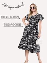 Rayon MAXI FROCK Model Nighties | Fancy Petal Sleeve | Fancy Neck & Side Pocket | Pleated Frock MAXI Style | Trendy Collection's for Stylish Women & Teenage Girl (PSG-H)