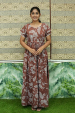 Stylish Arrivals Rayon Gathering Frock Model Night Gown's | Front Adjustable Gathering Style Rope Rope | Double Layer Sleeve | Trending Collection's for Stylish Women's (GFK)