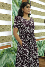 Stylish Arrivals Rayon Gathering Frock Model Night Gown's | Front Adjustable Gathering Style Rope Rope | Puff Sleeve | Trending Collection's for Stylish Women's (GFK)