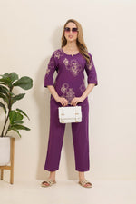 MANGAI Premium Cotton Printed Night Suits | Stylish Print's All Over | Top & Bottom Set | 3/4 Sleeve | Trendy Night Suits for Stylish Women's (TPS-3/4)