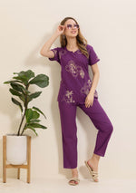 Summer Arrivals Cotton Night Suits Top & Bottom Set | Half Sleeve | Fancy Neck with Side Pocket | Soft Cotton Nightdress for Trendy Women and Teenage Girl's (TPS-H)