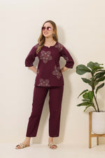 MANGAI Premium Cotton Printed Night Suits | Stylish Print's All Over | Top & Bottom Set | 3/4 Sleeve | Trendy Night Suits for Stylish Women's (TPS-3/4)