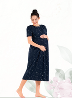 MANGAI HOSIERY Cotton Zipless Feeding Wear | Fancy Sleeve with Round Neck | Flap Open Zipless Feeding wear for Pregnancy Women (MMG)