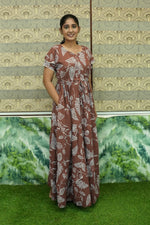 Stylish Arrivals Rayon Gathering Frock Model Night Gown's | Front Adjustable Gathering Style Rope Rope | Double Layer Sleeve | Trending Collection's for Stylish Women's (FKG)