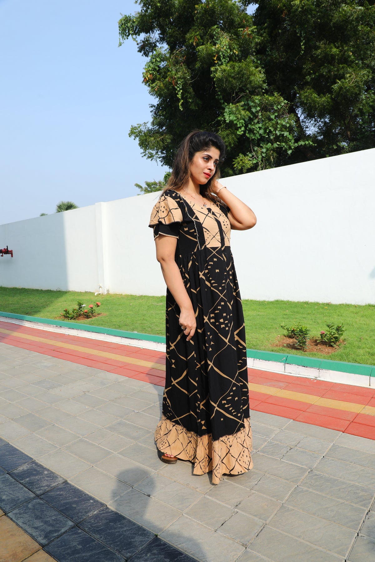 New MANGAI Rayon Maternity Wear Frock Nighties | Front Open Lengthy Zipper Comforts Feeding | Fancy Double Layered Butterfly Sleeve's | Post & Pre Pregnancy's and Casual Wear | Side Pocket |Versatile Rayon Frock Night Gown's for Stylish Women's (RPW)