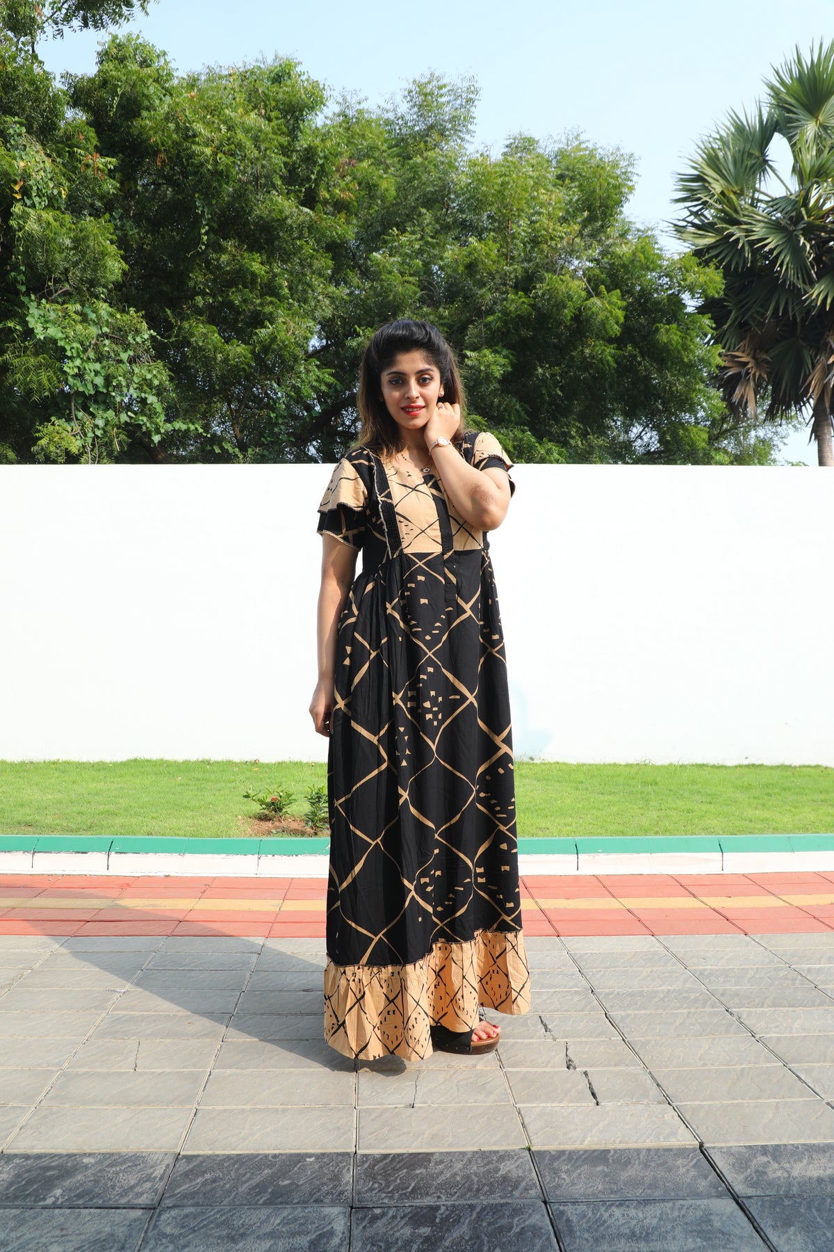 New MANGAI Rayon Maternity Wear Frock Nighties | Front Open Lengthy Zipper Comforts Feeding | Fancy Double Layered Butterfly Sleeve's | Post & Pre Pregnancy's and Casual Wear | Side Pocket |Versatile Rayon Frock Night Gown's for Stylish Women's (RPW)