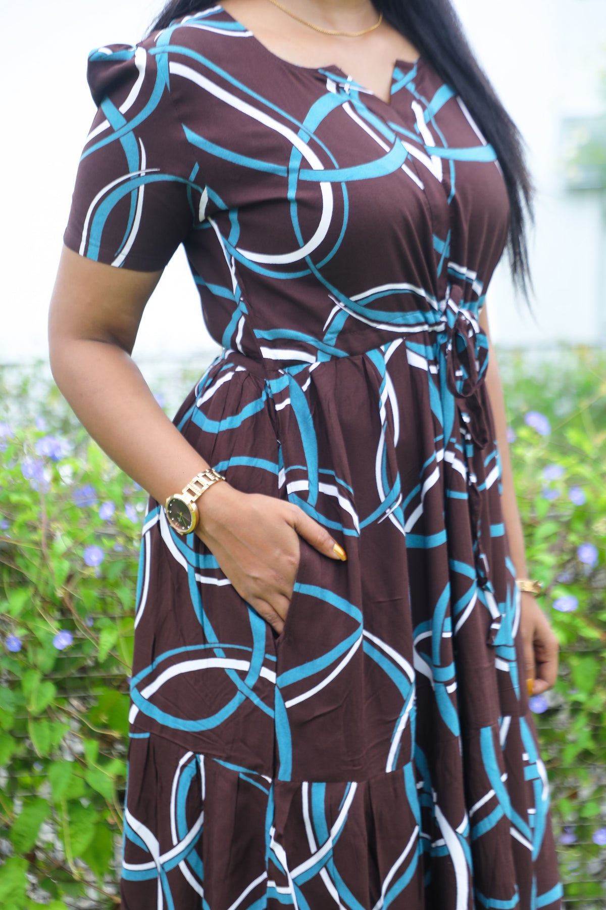 Rayon Gathering Frock Model Night Gown