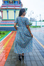 Cotton Gathering Frock for Summer Arrivals | Side Pocket | Button Closed | Elegant Casual Night Wear for Trendy Women's (FKC)