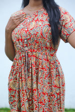 Cotton Gathering Frock for Summer Arrivals | Side Pocket | Button Closed | Elegant Casual Night Wear for Trendy Women's (FKC)