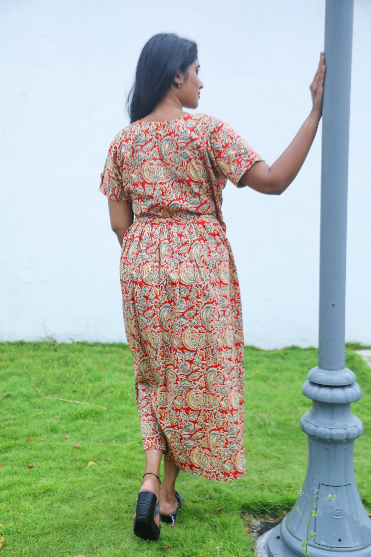 Cotton Gathering Frock for Summer Arrivals | Side Pocket | Button Closed | Elegant Casual Night Wear for Trendy Women's (FKC)