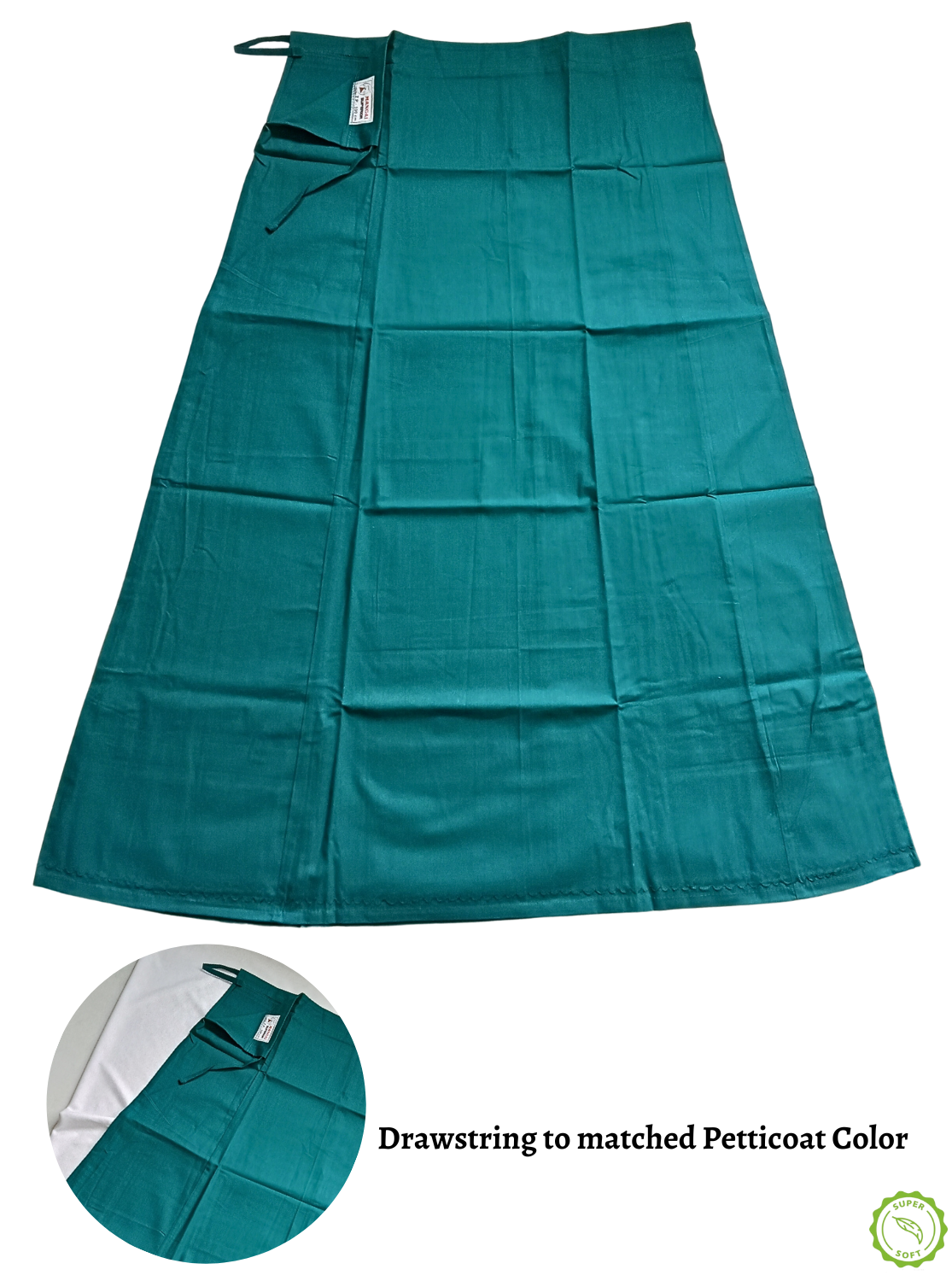 MANGAI Premium Superior Cotton Petticoats - 8 Part Embroidery Design | Matched Drawstring | Premium Quality (SPR-PC)