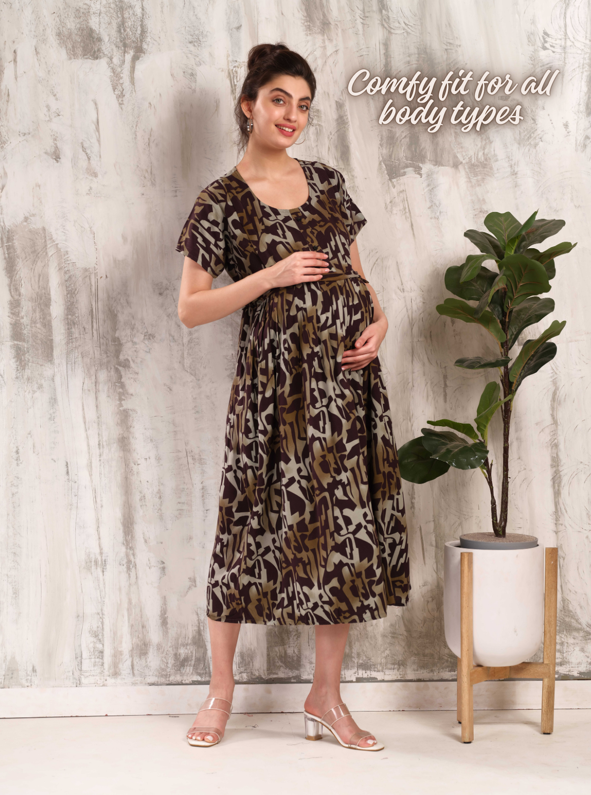 New Arrivals 4-IN-ONE MAXI Mom's Feeding & Casual Wear | Stylish Maxi Style | Invisible Feeding Zipper | Perfect Pre & Post Pregnancy Wear (MAXI 4-IN-ONE)