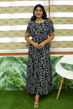 Stylish Arrivals Rayon Gathering Frock Model Night Gown's | Front Adjustable Gathering Style Rope Rope | Puff Sleeve | Trending Collection's for Stylish Women's (GFK)