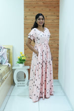 Stylish Arrivals Rayon Gathering Frock Model Night Gown's | Front Adjustable Gathering Style Rope Rope | Double Layer Sleeve | Trending Collection's for Stylish Women's (GFK)