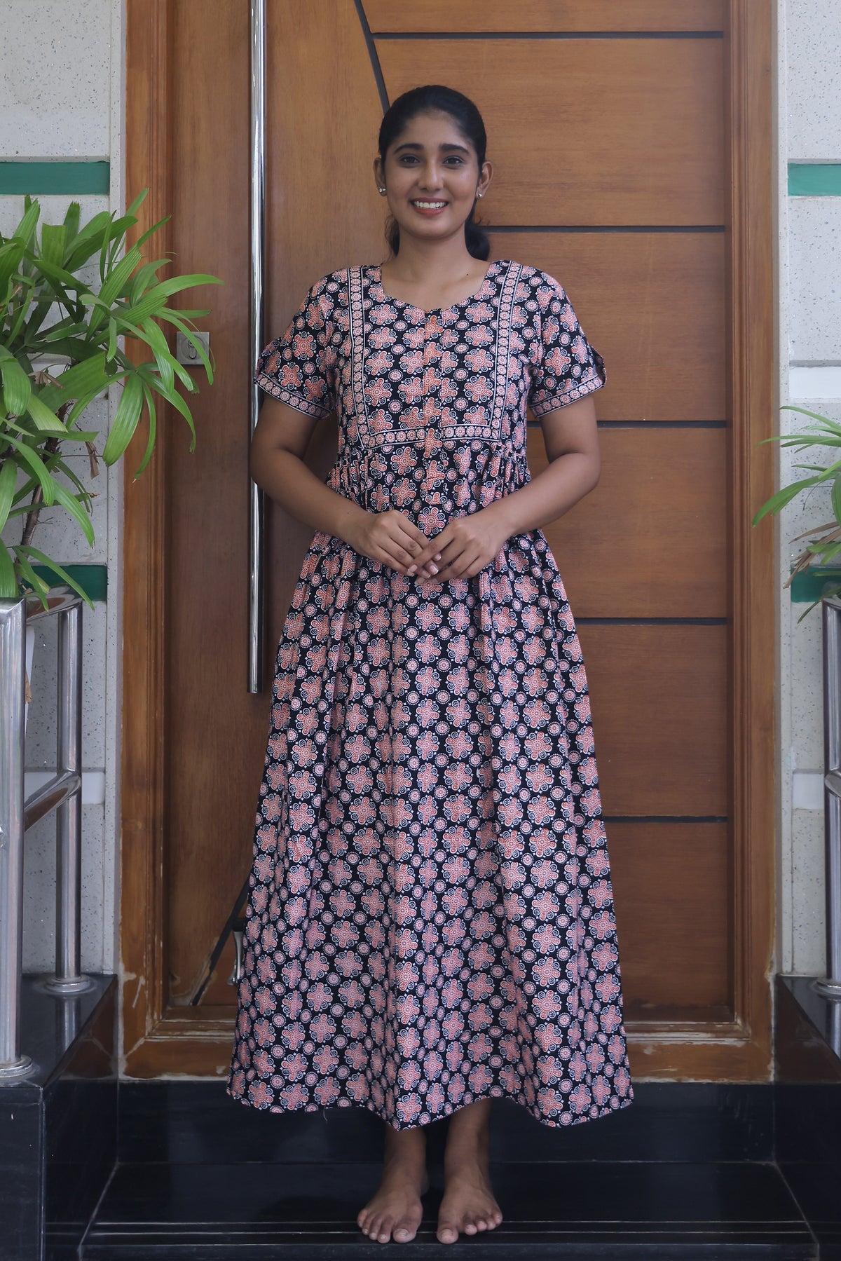 Cotton FROCK Model Casual Wear Nighties | Stylish Pleated Frock Style | Multipurpose Nighties | Pregnancy Wear | Pleated Model | Stylish Nighties for Stylish Women (MW)