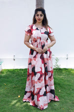 MANGAI Stylish Arrivals Rayon Gathering Frock Model Night Gown's | Adjustable Rope | Front and Back Frock Style | Double Layer Sleeve | Trending Collection's for Stylish Women's (GFK)