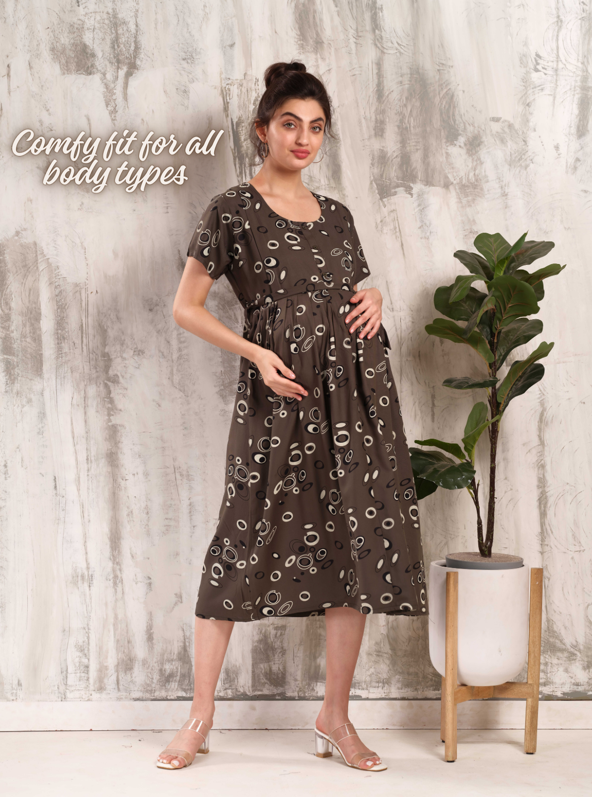 New Arrivals 4-IN-ONE MAXI Mom's Feeding & Casual Wear | Stylish Maxi Style | Invisible Feeding Zipper | Perfect Pre & Post Pregnancy Wear (MAXI 4-IN-ONE)