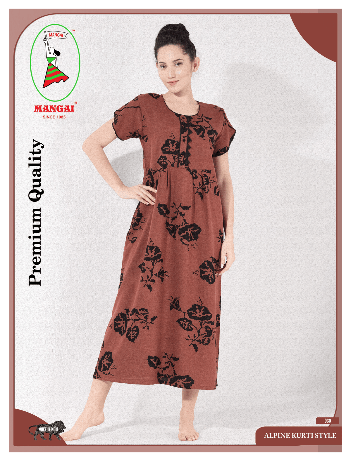 Alpine KURTHI Style Nighties| FancySleeve | Zipless Model | Updated Collection's for Stylish Women AK (H/S)