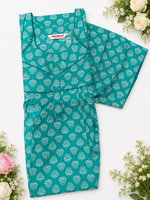MANGAI Premium Cotton Printed Pleated Model Half Sleeve 4XL Size Nighties (4PZ)