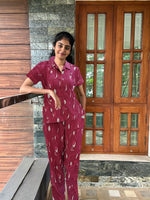 MANGAI Premium RAYON Printed Stylish Collar Night Suits | Stylish Print's All Over | Top & Bottom Set | Half Sleeve | Trendy Night Suits for Stylish Women's (RCNS-CLR)