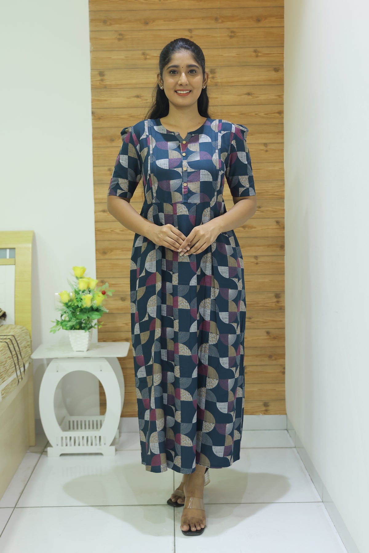 Alpine KURTI Style Nighties| Beautiful Stylish KURTI Model | Stylish Puff Sleeve | Zipless Model | Fresh Collection's for Stylish Women's MKA (H/S)