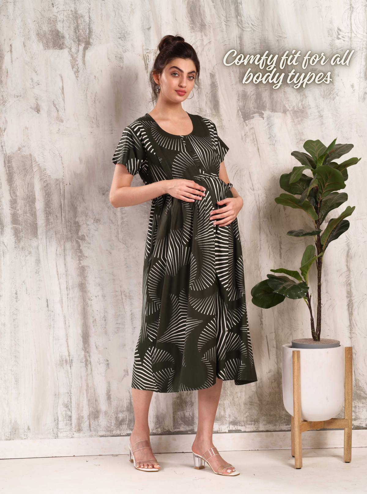 New Arrivals 4-IN-ONE MAXI Mom's Feeding & Casual Wear | Stylish Maxi Style | Invisible Feeding Zipper | Perfect Pre & Post Pregnancy Wear (MAXI 4-IN-ONE)