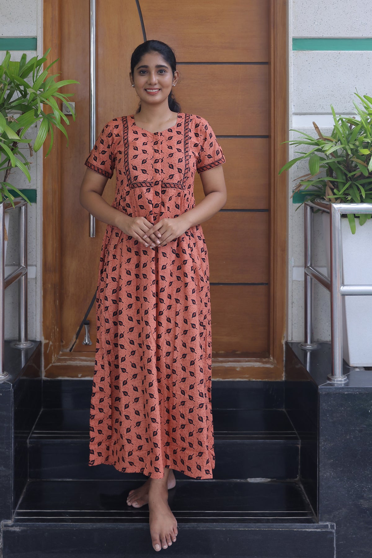 Cotton FROCK Model Casual Wear Nighties | Stylish Pleated Frock Style | Multipurpose Nighties | Pregnancy Wear | Pleated Model | Stylish Nighties for Stylish Women (MW)