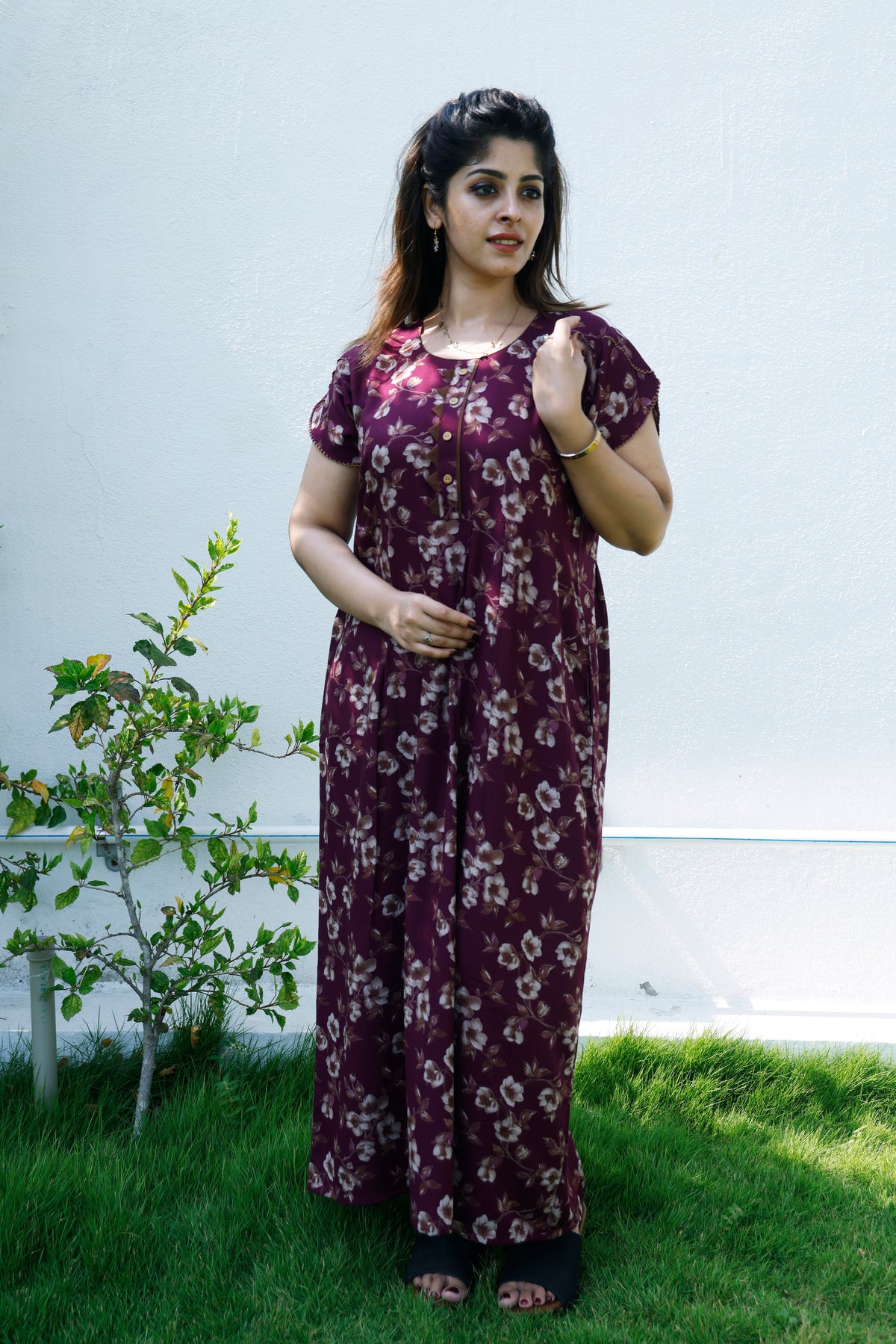 Alpine KURTI Style Nighties| Beautiful Stylish KURTI Model | Half Sleeve | Without Zipper | Stylish Thread Tied Front Closed Type | Fresh Collection's for Stylish Women's (AK-H)